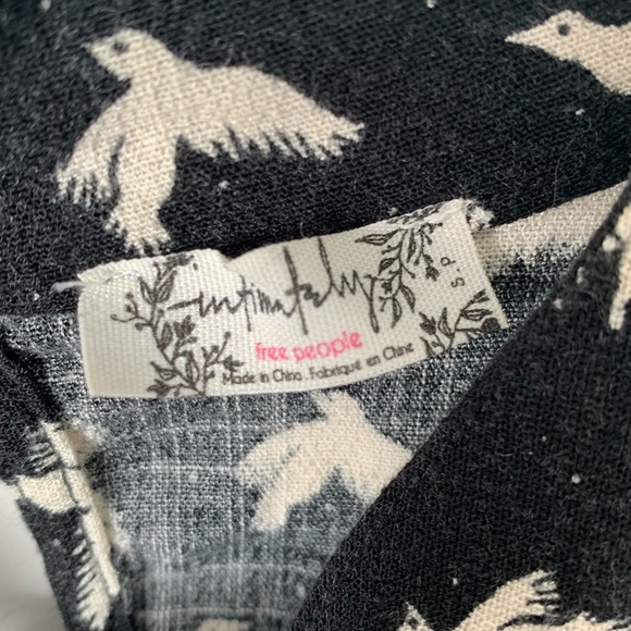 Free People Billie Bird Black & White Bodysuit w/ Keyhole Neck & Back - Picture 11 of 13